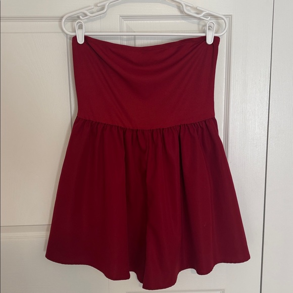 SHEIN Pants - SHEIN Red Strapless Romper